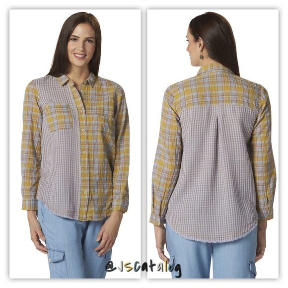 Plaid Long-Sleeved Boyfriend Button-down Shirt - Picture 4 of 4